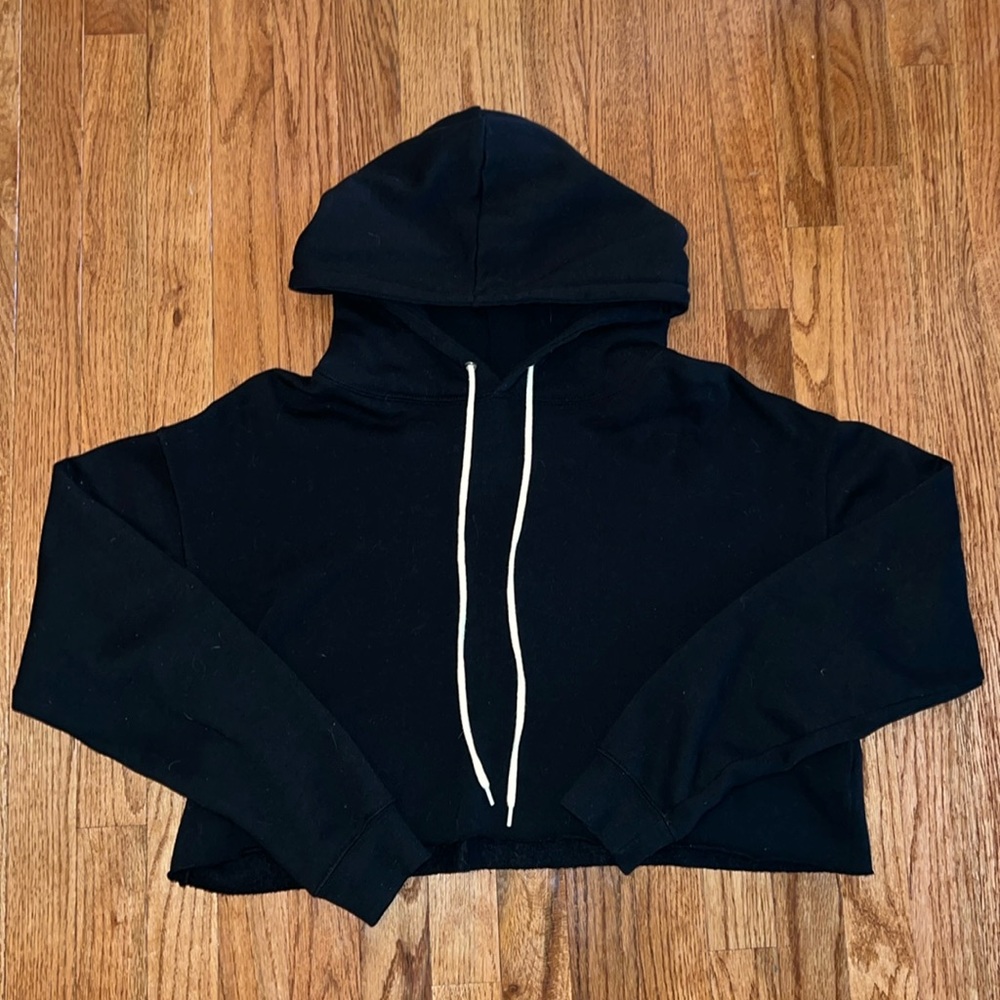Wild Fable Black Cropped Workout Sweatshirt Hoodie Women’s Size Medium